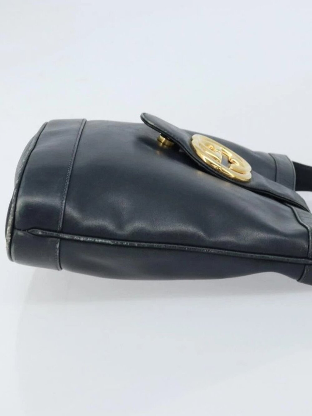 GUCCI Shoulder Bag Leather Black Gold - Picture 6 of 16